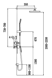 Timo Душевая система Helmi SX-4069/00-16SM хром-белый – фотография-2